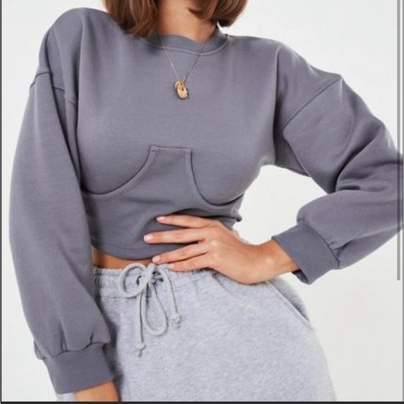 Missguided | Sweaters | Purple Cropped Corset Sweatshirt | Poshmark